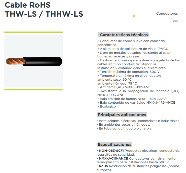Cable fotovoltaico CA NOM 063 SCFI